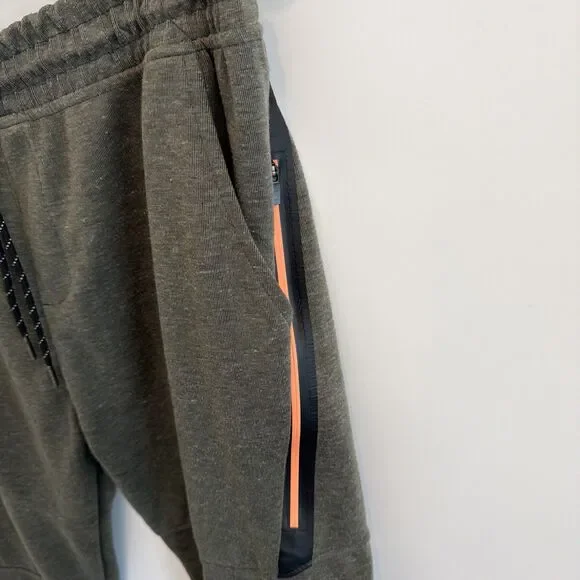 Burnside Men's Sz L Performance Jogger Pants Olive Green Army Zip Pocket BG8531 - Picture 6 of 16